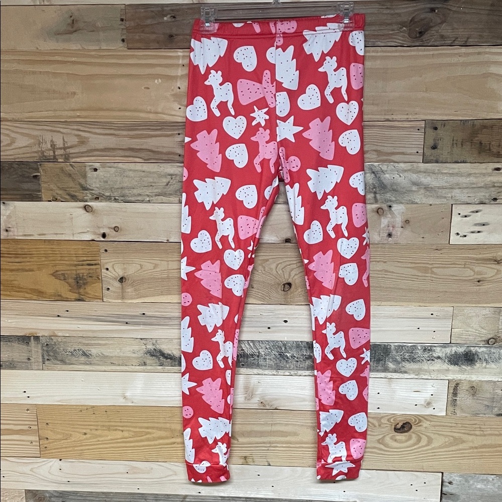 Red, Pink, and White size Small Fleece Lined Christmas Super Soft Leggings